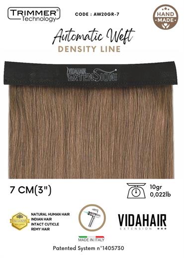 AUTOMATIC WEFT IN NATURAL HAIR REMY CURLY 10GR 7CM