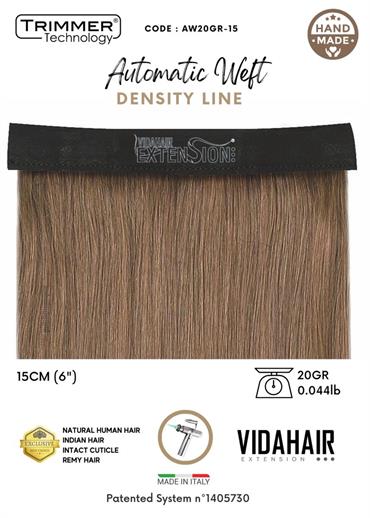 AUTOMATIC WEFT IN NATURAL HAIR REMY STRAIGHT 20GR 15 CM