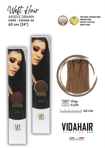 WEFT EXTENSION IN NATURAL HAIR REMY CURLY 60CM 100GR